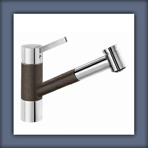 Кухонный смеситель с выдвижным изливом кофе TIVO Blanco 517618