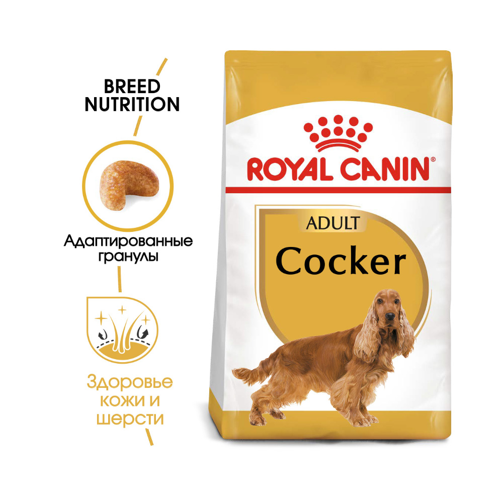 Т0036335 Корм для собак Cocker 25 для породы Кокер-спаниель сух. 3кг ROYAL CANIN  - Вид №1
