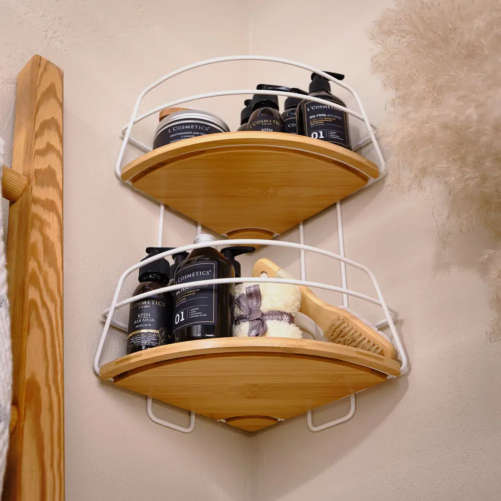 Полка угловая Модулус 22х22х37.4 см, цвет белый Santreyd Модулус Бамбук STLM-2042904 - Вид №6