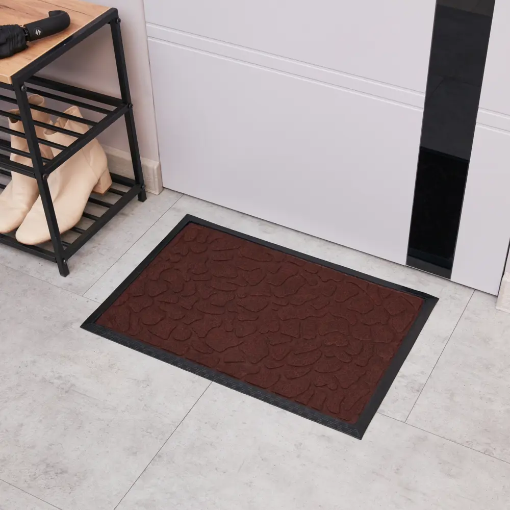 Коврик придверный INSPIRE Lenzo 60×40 см из переработанной резины, коричневый 82761214 STLM-0035630 - Вид №5
