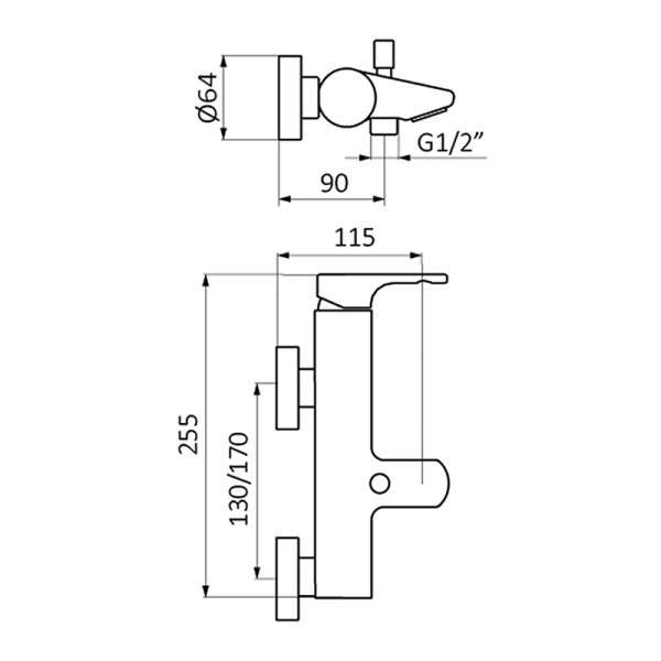 Смеситель для ванны TENDER GRB MIXERS 40228400 - Вид №1