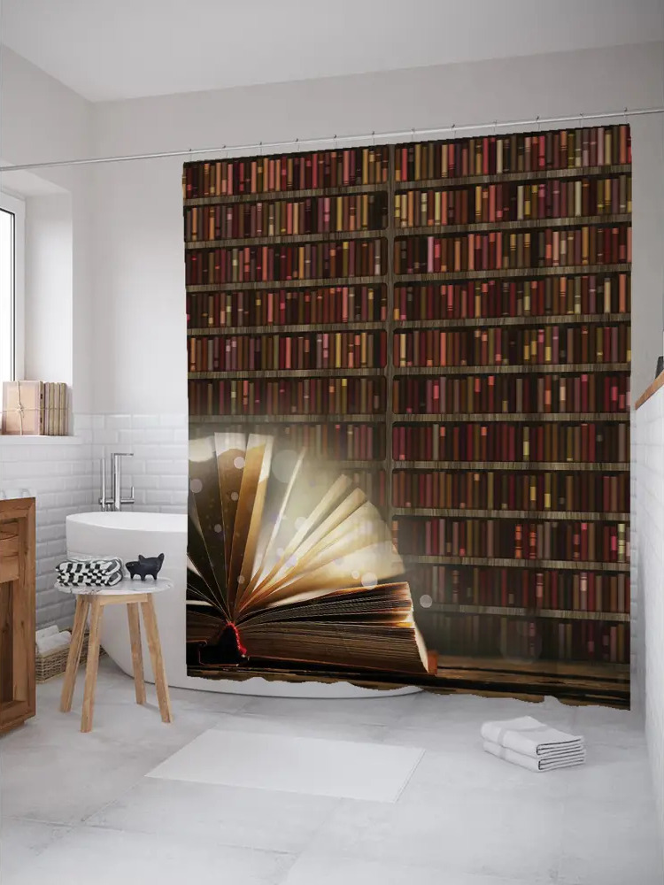 93796727 Шторка для ванной Волшебная книга 180x200 см sc_7316 STLM-0986899