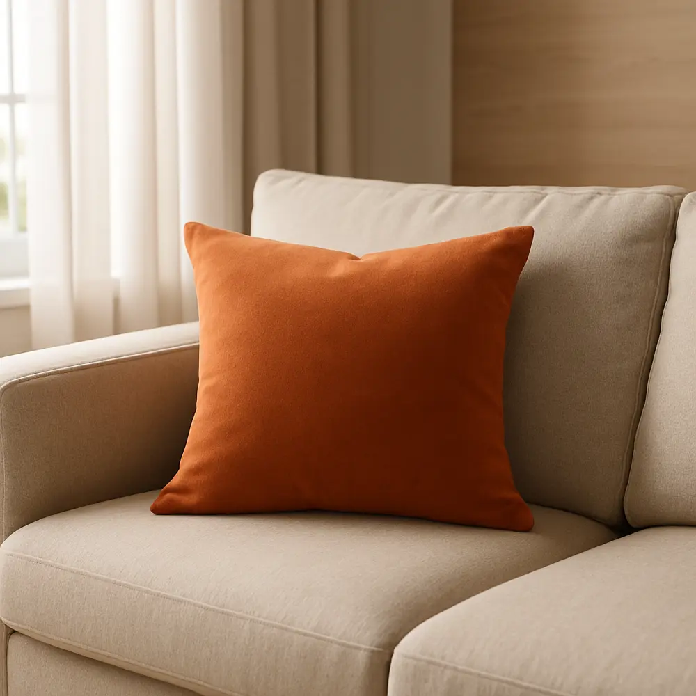 Подушка Flandria 45x45 см однотонная цвет терракотовый 89395107 STLM-2146899 Santreyd 