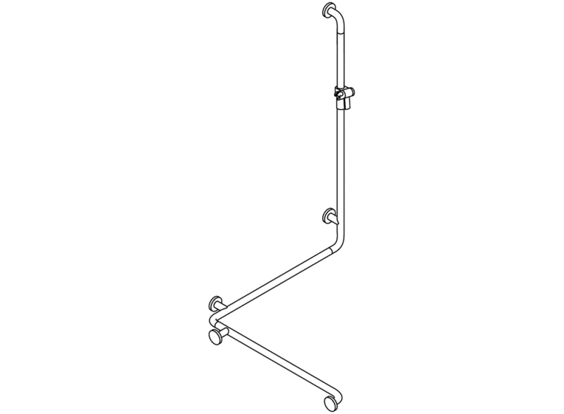 805.35.210L Поручень для душа с держателем для душа, левая версия HEWI Greifen  - Вид №2