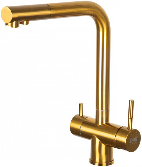 Смеситель ZorG Inox SZR-7039 BRONZE для кухонной мойки, бронза