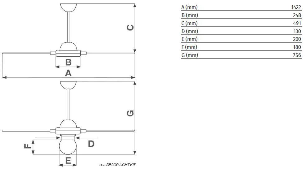 Vortice Потолочный вентилятор Nordik decor 61342 - Вид №1