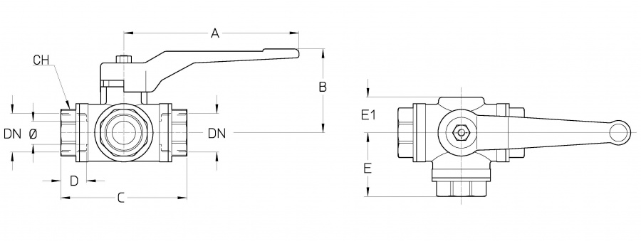 CIMBERIO CIM 21L 12 Трехходовой шаровой кран с "L" портами CIM 21L  - Вид №1