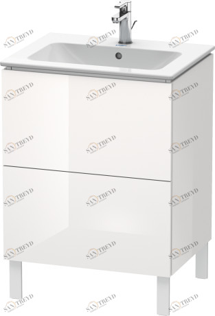 LC662502222 Тумбочка напольная L-Cube #LC6625 620 x 481 мм Белый глянцевый декор Duravit