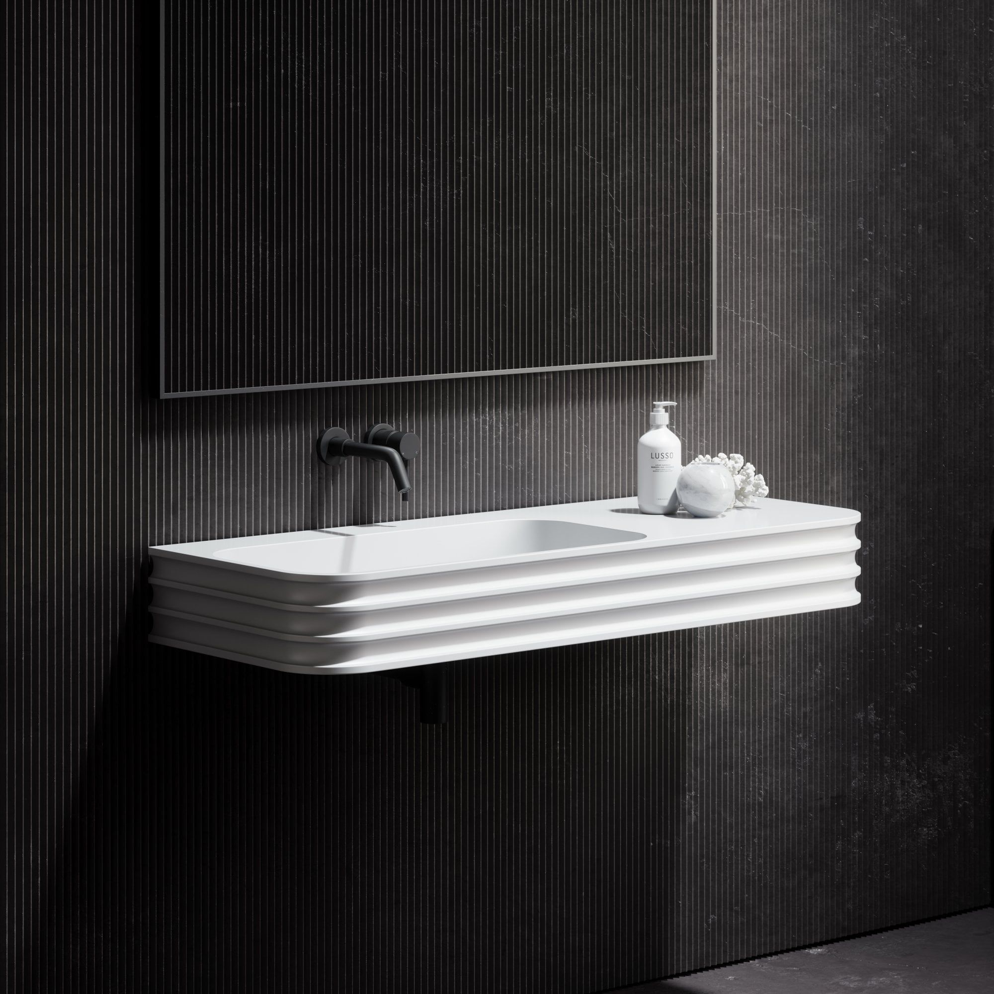 Прямоугольный одиночный подвесной умывальник из смолы LUSSO Maddox ARCH-00026236 - Вид №1