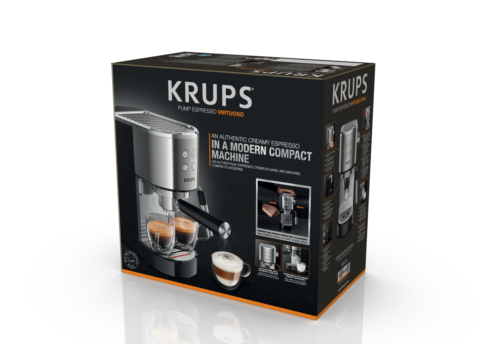 5323292 Кофеварка рожковая Krups XP442C11 серебристый STDN-0096171 - Вид №6