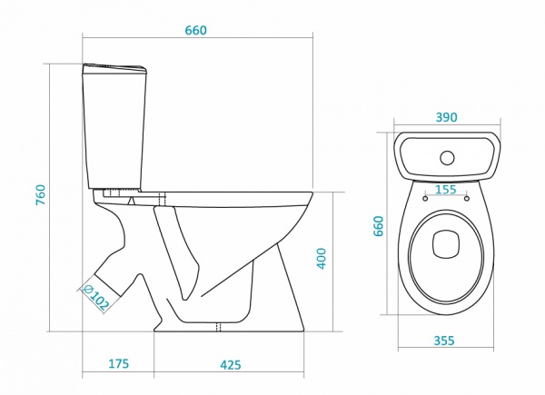 101678 Компакт унитаз с бачком Белый SANTEK  Россия  - Вид №1