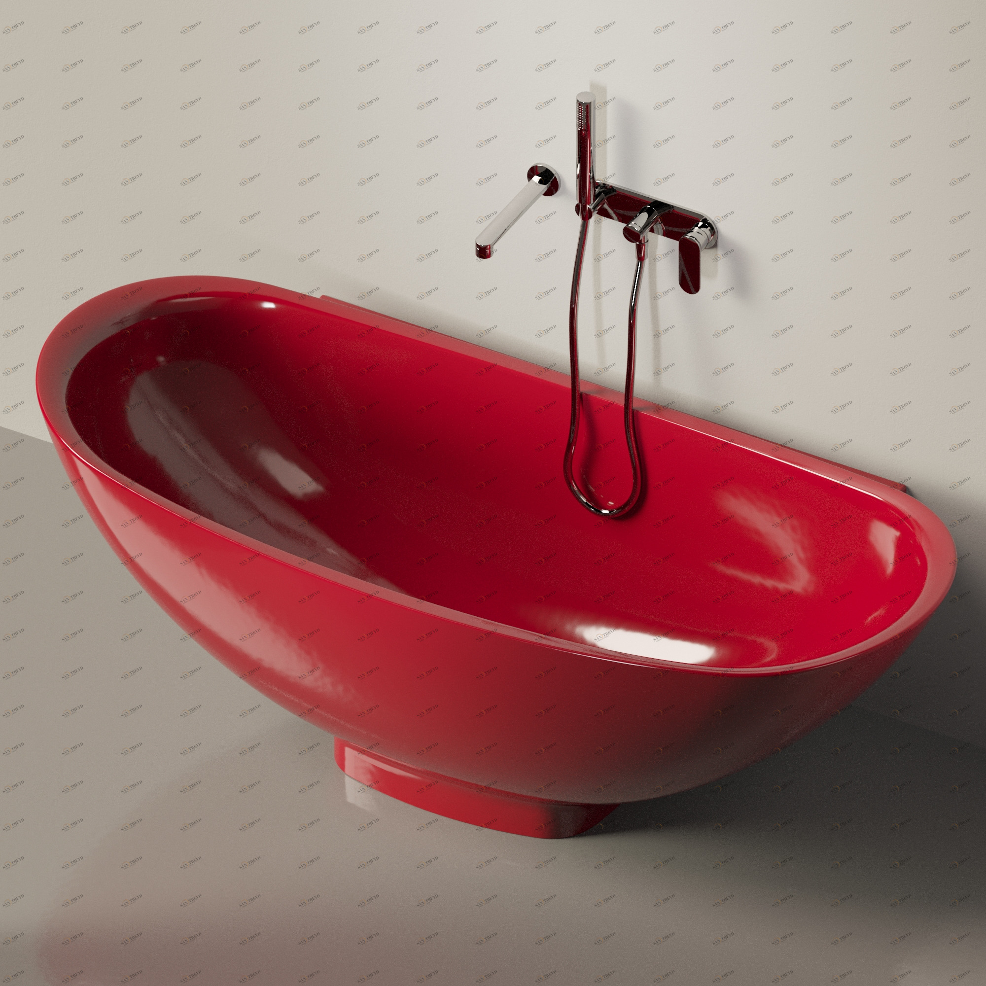 Flaminia IO e SI Ванна пристенная 165 см красная IOS70.3011 Ceramica Flaminia