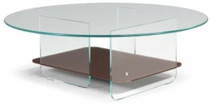 Natuzzi Круглый стеклянный журнальный столик с журнальной стойкой