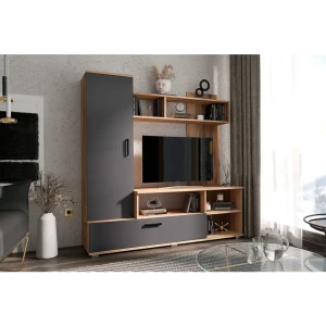 92040472 Шкаф для телевизора Нонтон 150x150x44 см ЛДСП цвет графит STLM-1359040