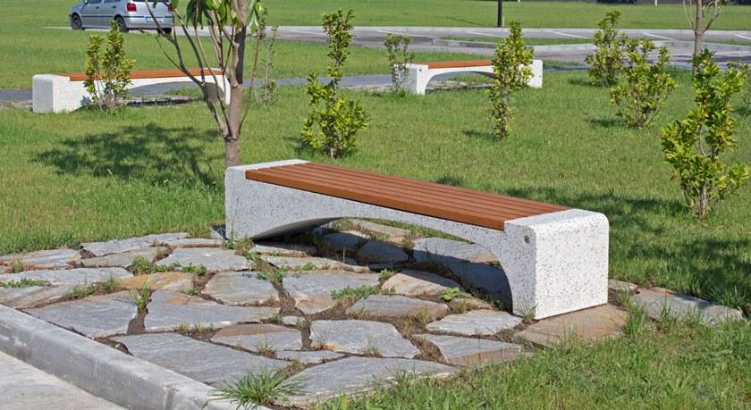 ENCHO ENCHEV - ETE Скамейка из бетона и бамбука без спинки  233  - Вид №4