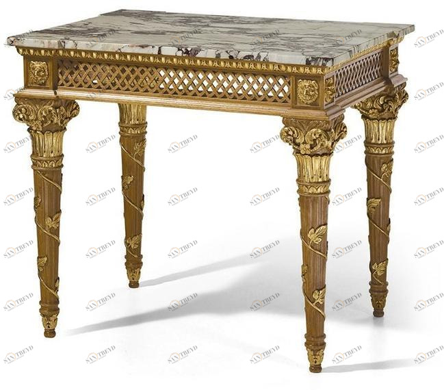 OAK Прямоугольный журнальный столик из дуба с мраморной столешницей Galleria sun-id-1381980