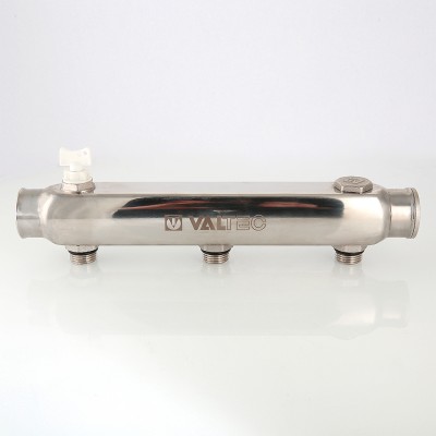 VTc.510.SS.080504 Коллектор из нержавеющей стали с межосевым расстоянием выходов 100 мм Valtec 1 1/2", 4 x 3/4"  - Вид №4