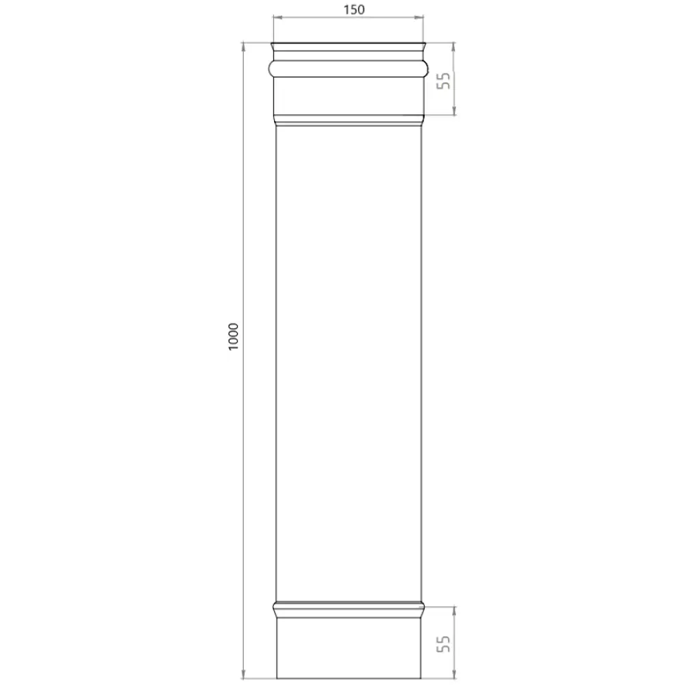 Дымоход Металлик и Ко 1.0 м 430/0.8 мм D150 мм STLM-2108469 - Вид №2