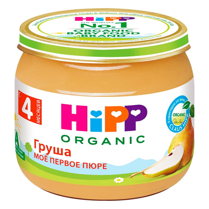Фруктовое пюре Груша с 4 месяцев мое первое пюре HiPP 80 г Santreyd 15606