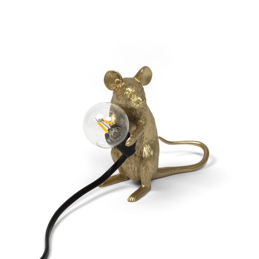 Светильник настольный Mouse Lamp Mac, золотой Seletti 14942GLD - Вид №6