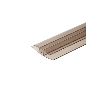 Профиль соединительный для поликарбоната Колибри 10 мм 3 м бронзовый