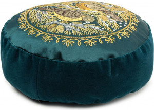 10659215 Торжокские золотошвеи Подушка диванная "Птицы на сосне" бархат+шелк Рис. 2374 атлас морск волна Атлас