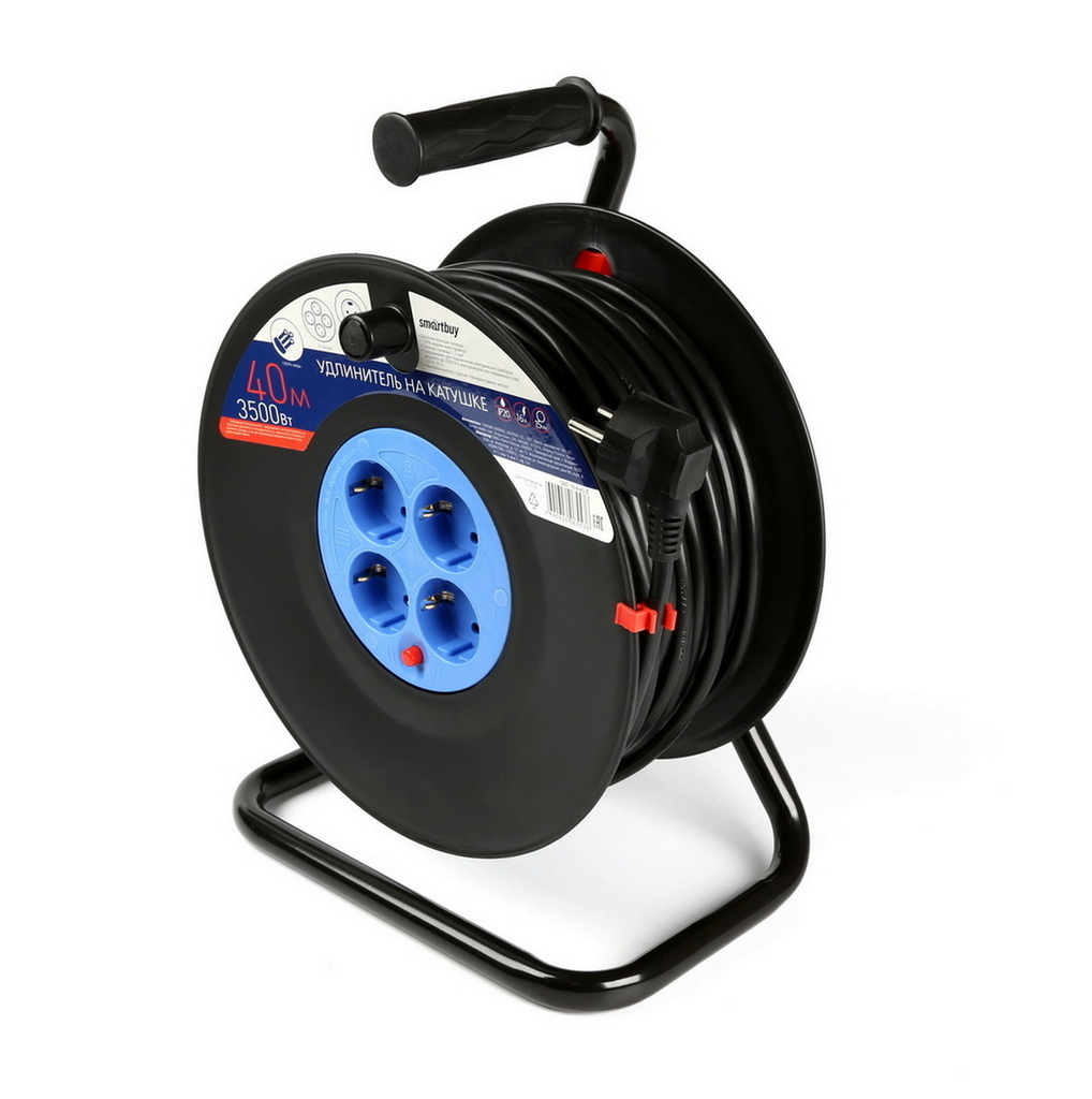 Удлинитель силовой Smartbuy SBE-16-4-40-Z черный 9192879 STDN-0055578