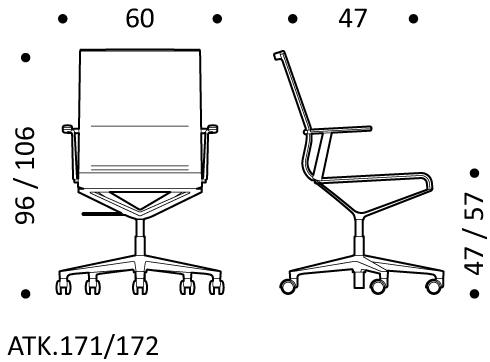 ICF Поворотный офисный стул с сеткой на 5 спиц и подлокотниками Stick chair sun-id-1490662 - Вид №3