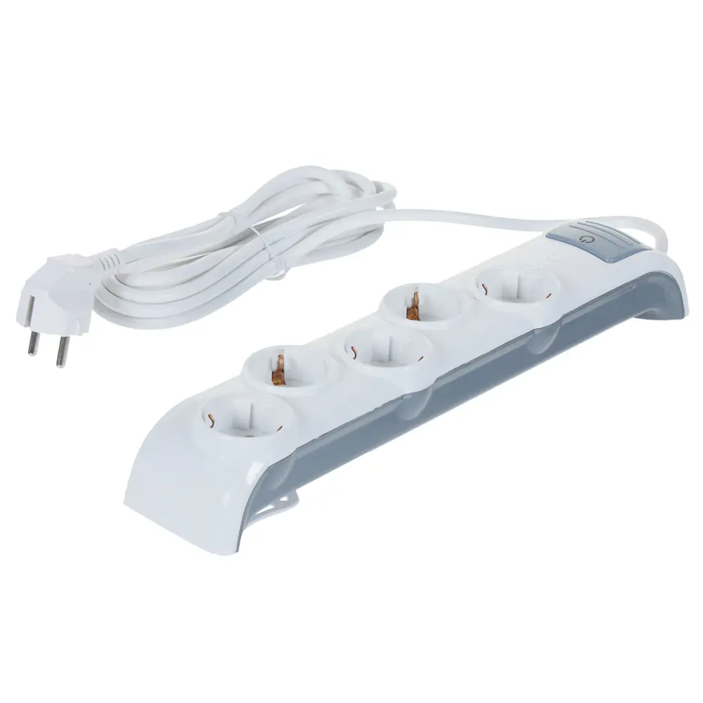 Удлинитель с заземлением Electraline 5 розеток, 3 м, выключатель STLM-2159800