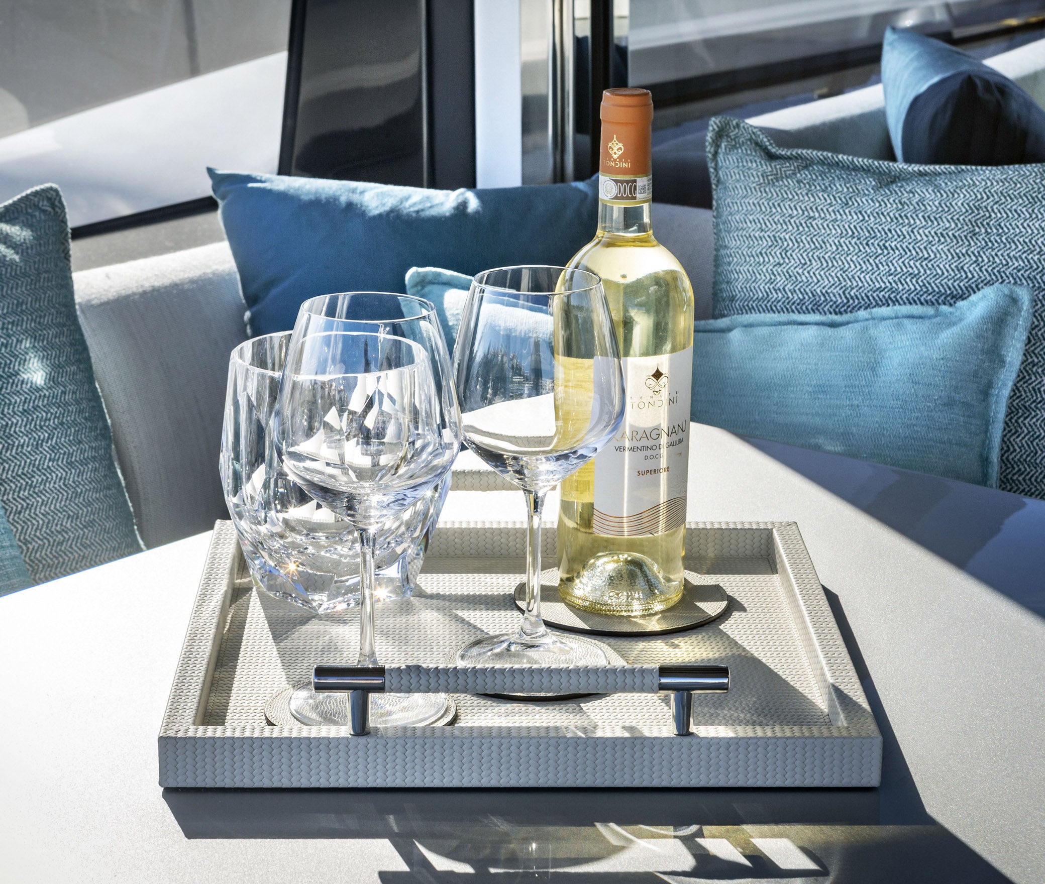 Поднос Дедало - 40X57,5 см/металл-хром/тканая кожа_темно-серый Pinetti 00.1113.061.055 - Вид №4