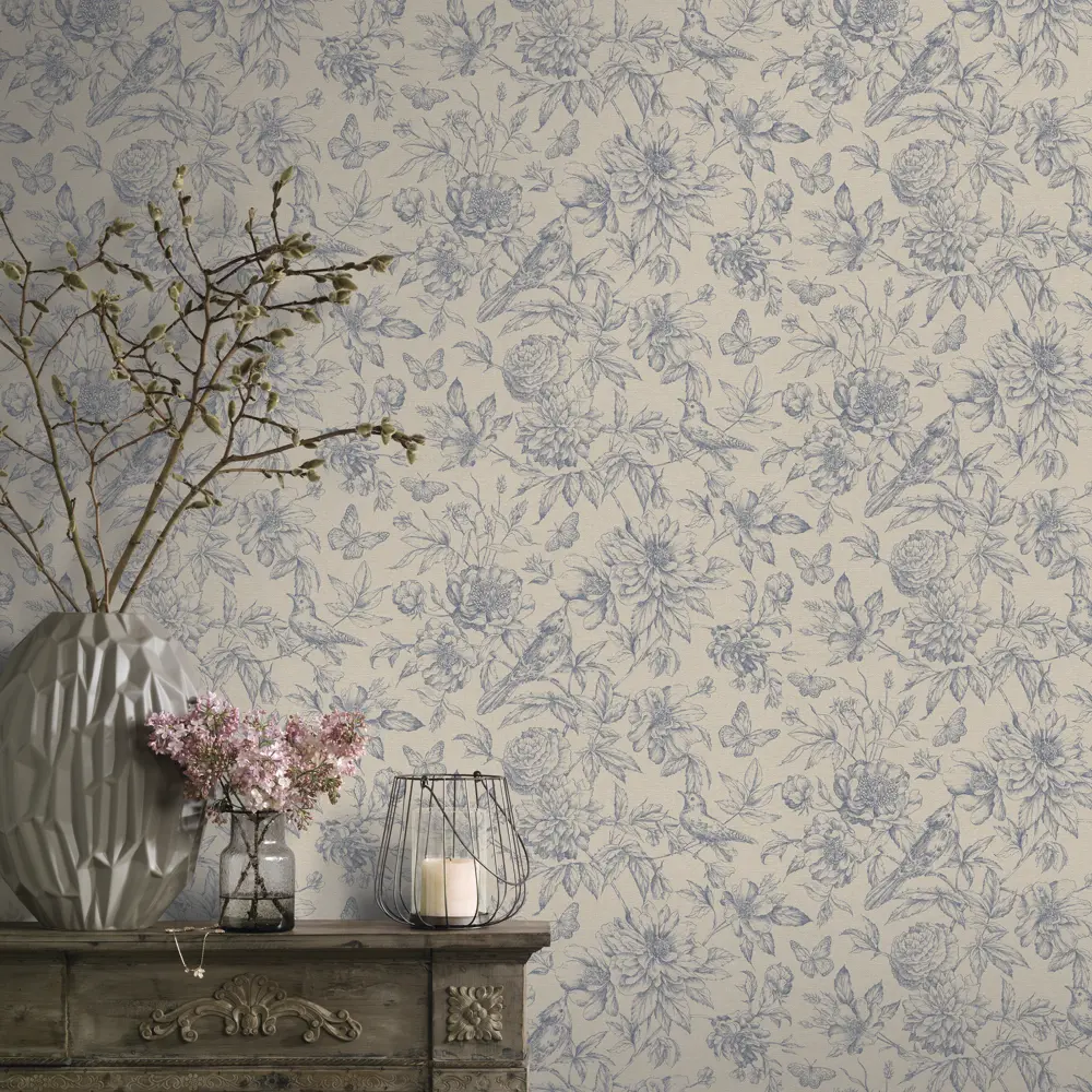 Обои флизелиновые Rasch Florentine синие 0.53 м 449471 STLM-2209759 - Вид №4
