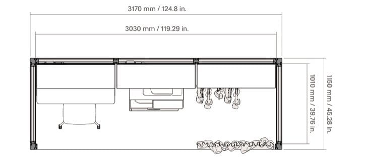 Алюминиевый модульный офисный остров с порошковым покрытием Mute ARCH-00117724 - Вид №4