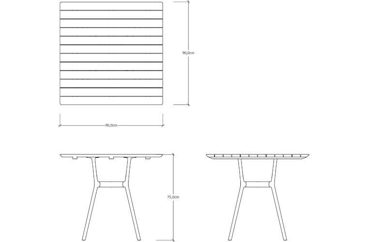 Квадратный садовый стол TRIBÙ филиал ARCH-00087058 - Вид №9