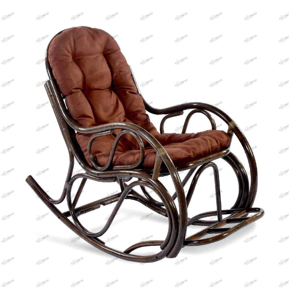 Кресло-качалка с подножкой Promo ЭКО ДИЗАЙН CLASSIC RATTAN 129518 Коричневый 