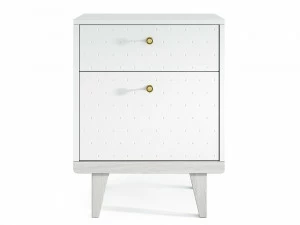 Тумбочка прикроватная белая фрезеровка с 2 ящиками Thimon THE IDEA  210325 Белый
