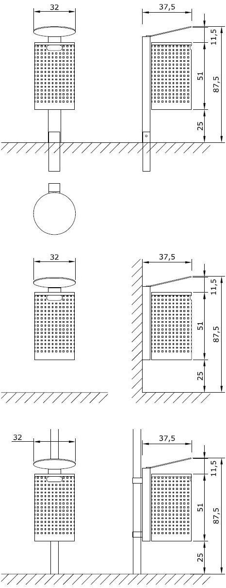 Euroform W Контейнер для мусора металлический с крышкой  225, 226  - Вид №6