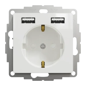 Розетка встраиваемая Systeme Electric Sedna Design с заземлением разъем USB, цвет белый