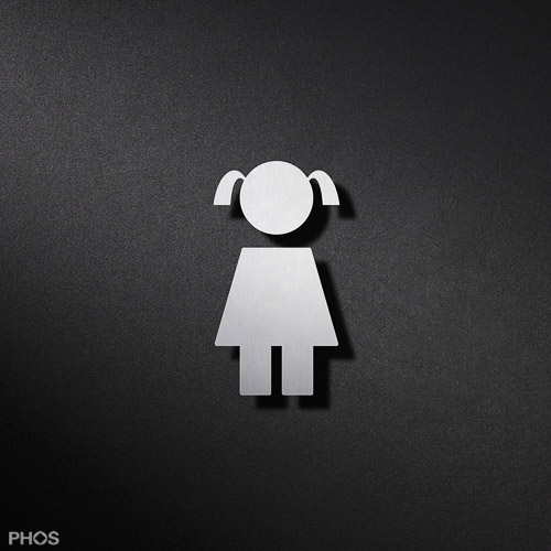 P1001 Девушка с пиктограммой в туалете PHOS 