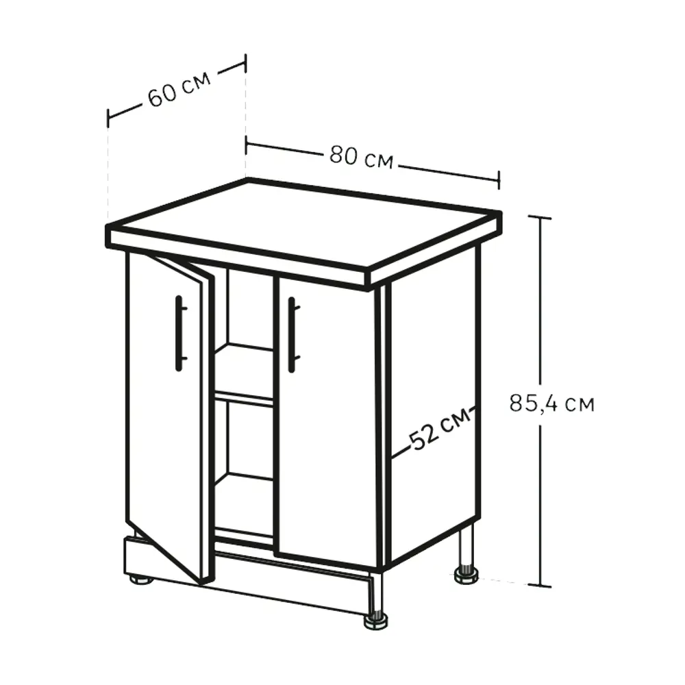Шкаф напольный Бэлла 80x86x60 см ЛДСП цвет белый Santreyd STLM-2066067 - Вид №8
