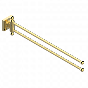 A60-522 Полотенцедержатель двойной - 2 подвижные рейки - Д: 400 мм, диаметр : 16 мм Thg-paris Marina c чёрным ониксом Золото