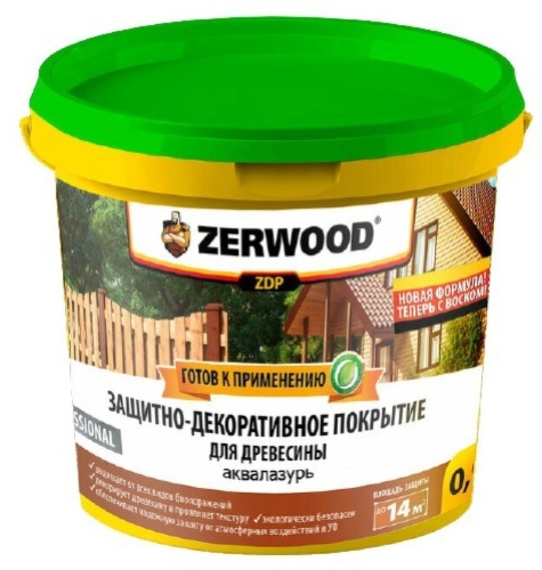 90336758 Пропитка для дерева ZDP аквалазурь белый 0.9 кг STLM-0189935 ZERWOOD