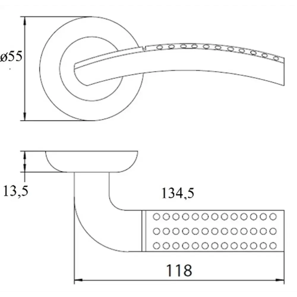 Дверные ручки LD-26 без запирания цвет матовый никель 85612400 STLM-2194298 Santreyd  - Вид №4
