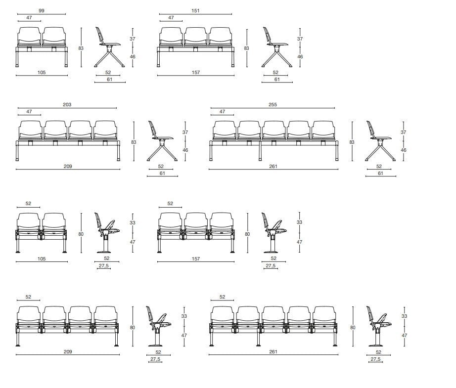 Сиденье на полипропиленовом стержне с откидным сиденьем Diemme New Bonn ARCH-00152889 - Вид №1
