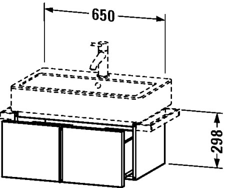 VE610504343 Vero Тумбочка подвесная Базальт матовый, декор Duravit - Вид №1