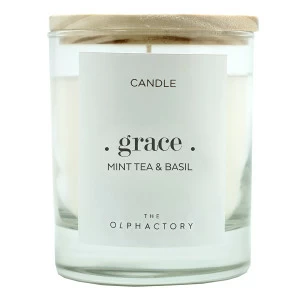 Свеча ароматическая The Olphactory Grace "Мята и базилик" AMBIENTAIR  00-3894989 Белый