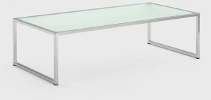 Viganò Низкий прямоугольный журнальный столик из металла и стекла Apollo