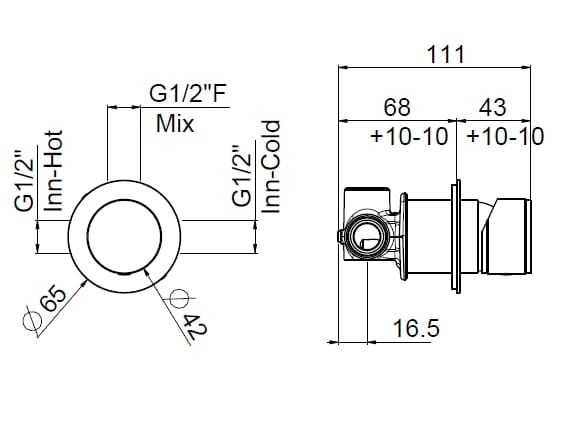 Однорычажный встраиваемый смеситель CARIMALI Race ARCH-00025493 - Вид №2