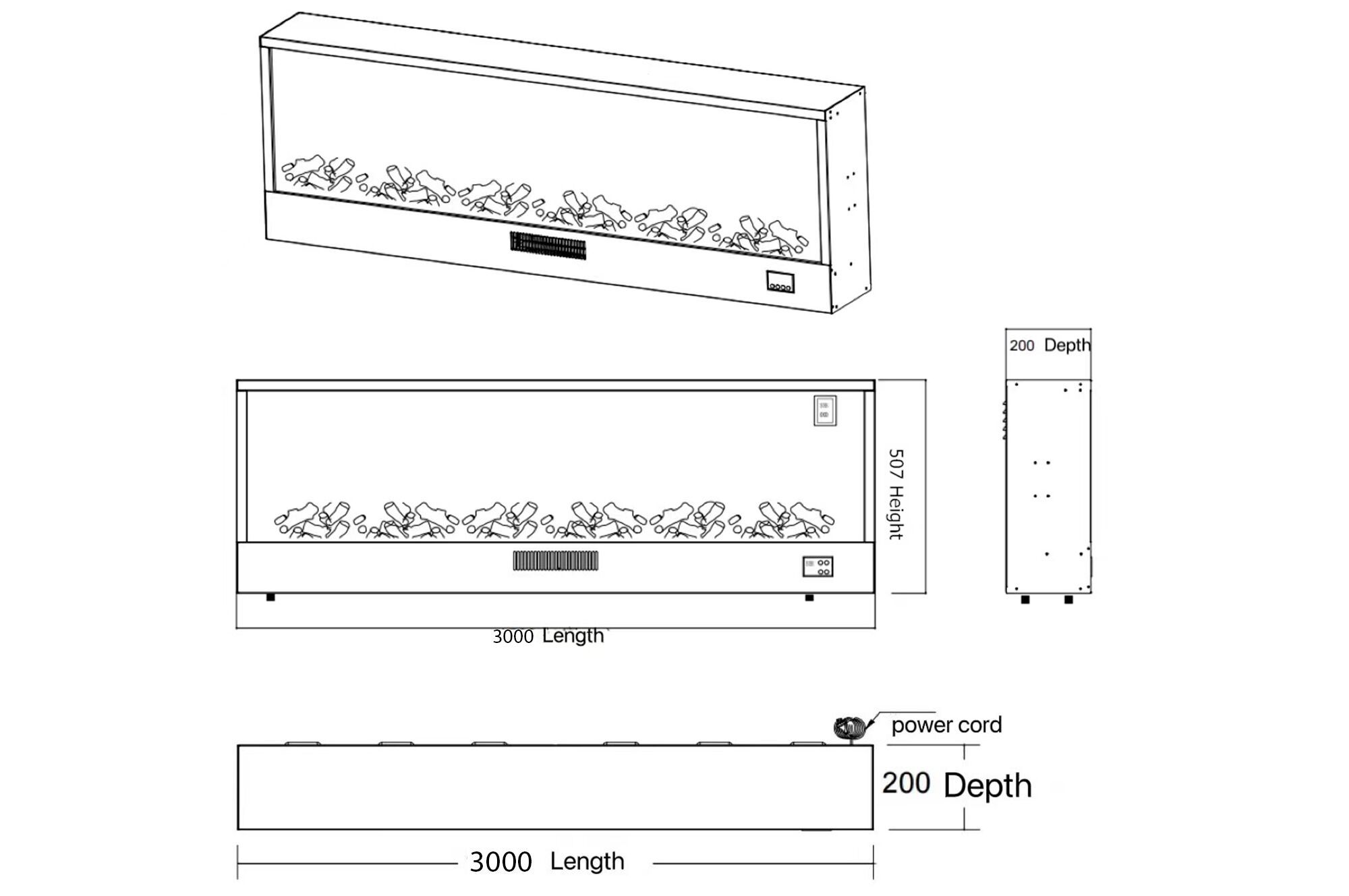 Электрический утопленный камин SINED ETNA ARCH-00046295 - Вид №8