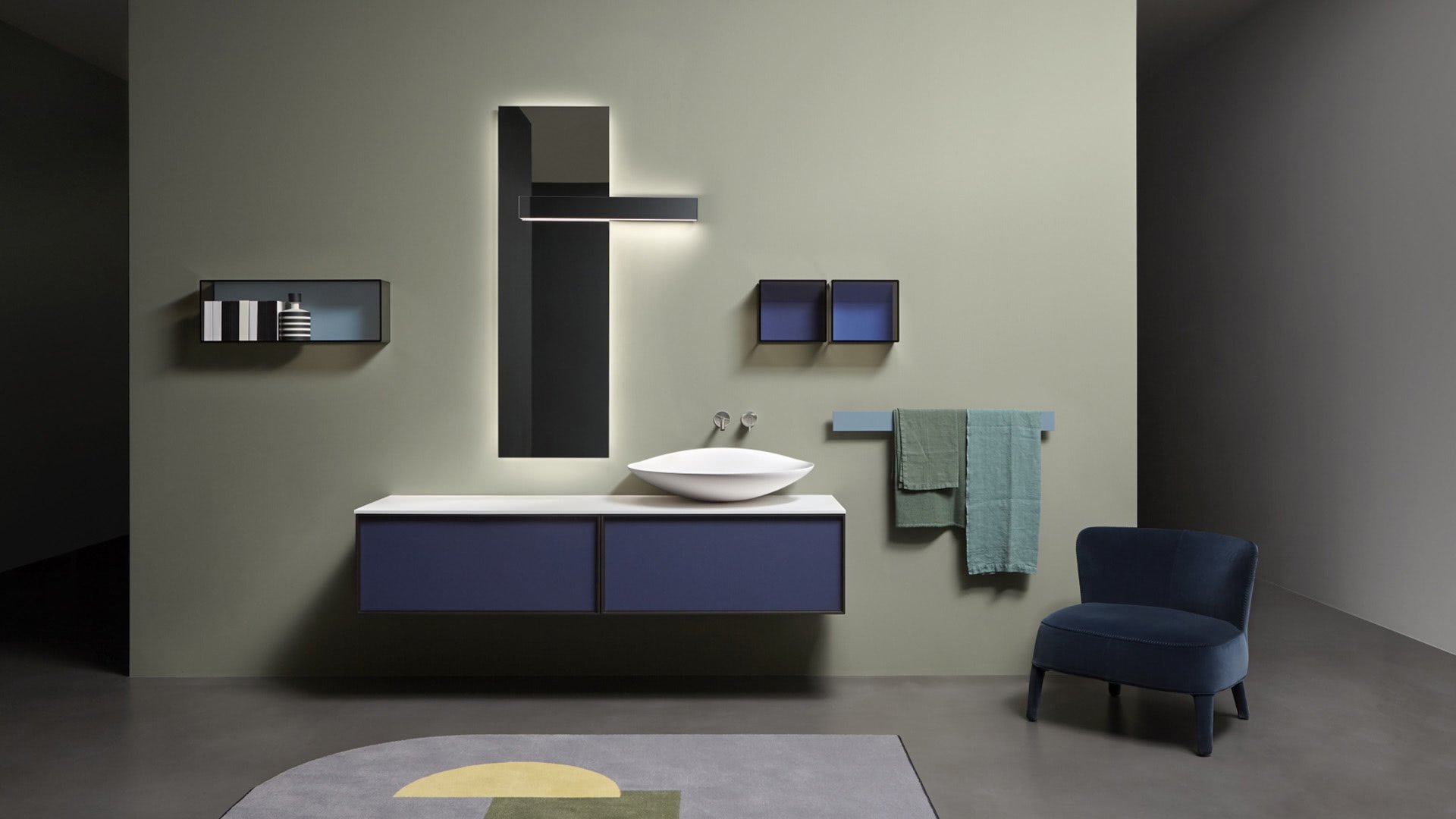 Venere Подвесная раковина настенная прямоугольная Antoniolupi  белая  - Вид №6