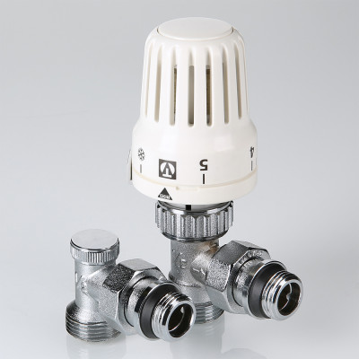 VT.045.NER.04 Комплект терморегулирующего оборудования для радиатора угловой с переходом на «евроконус» Valtec 1/2 x 3/4" («евроконус»)  - Вид №2